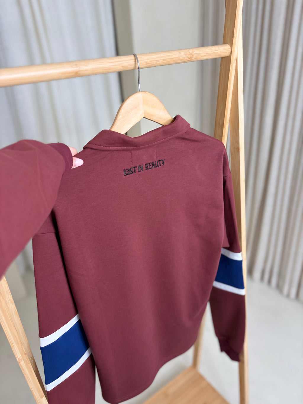 Burgundy spliced polo