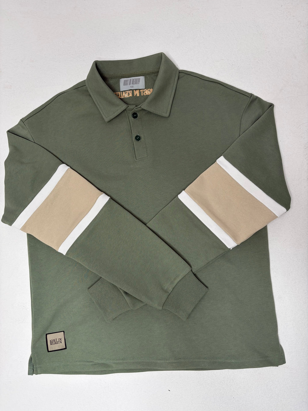 Sage green spliced polo