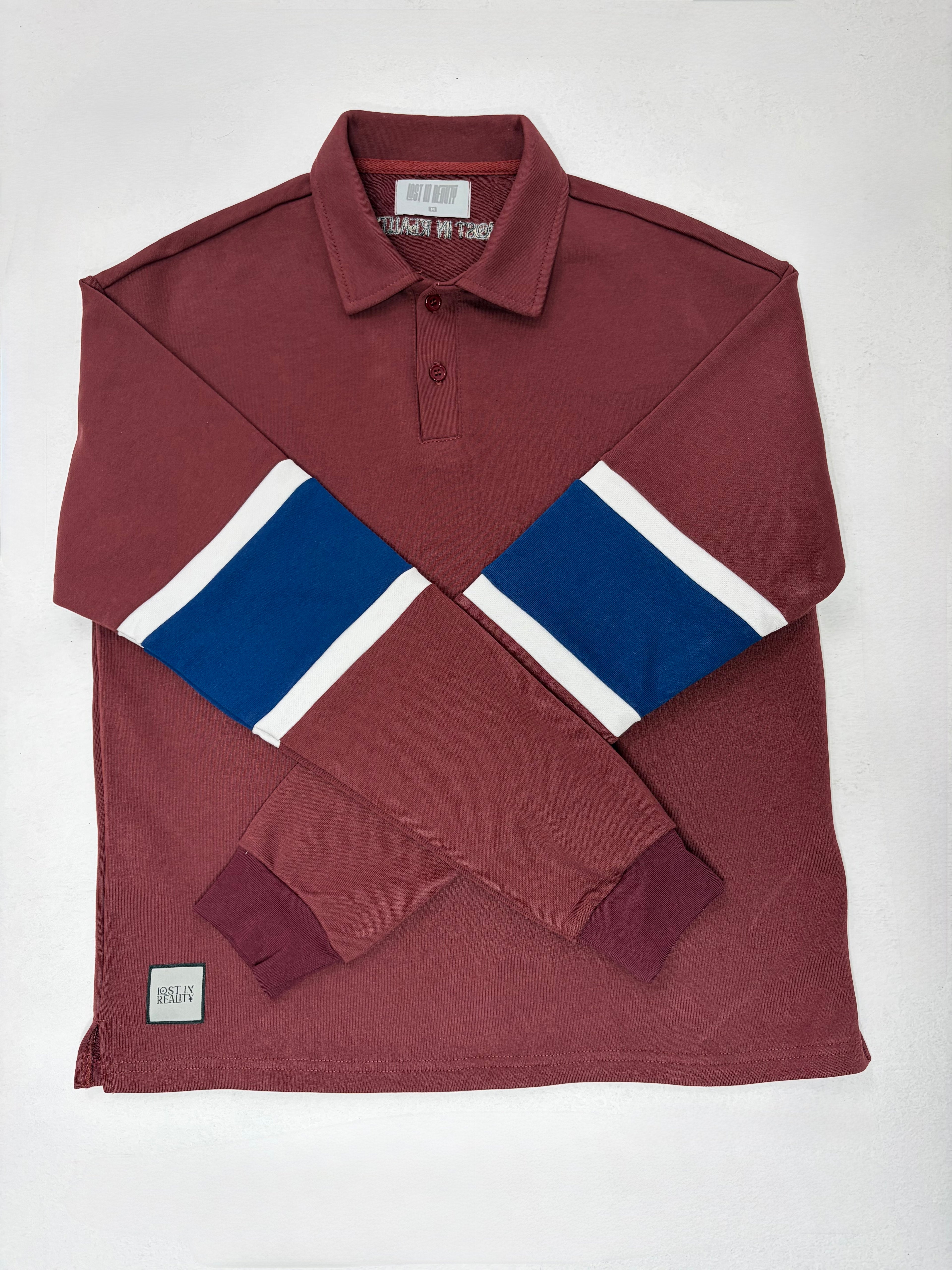 Burgundy spliced polo