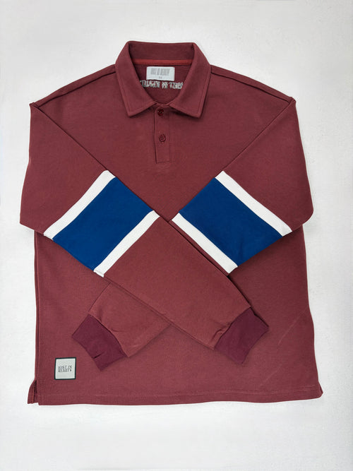Burgundy spliced polo