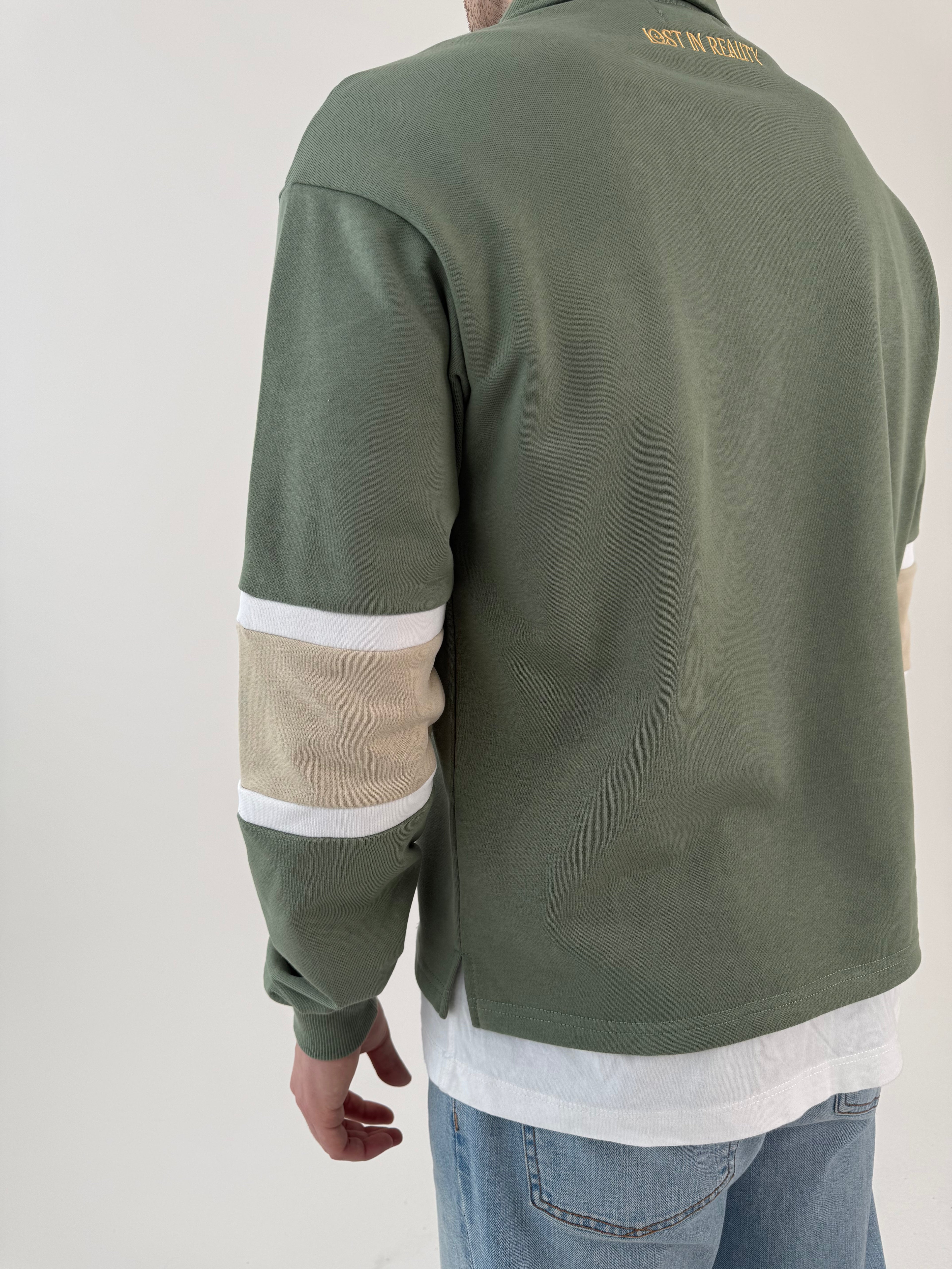 Sage green spliced polo