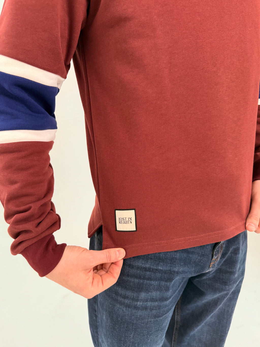 Burgundy spliced polo