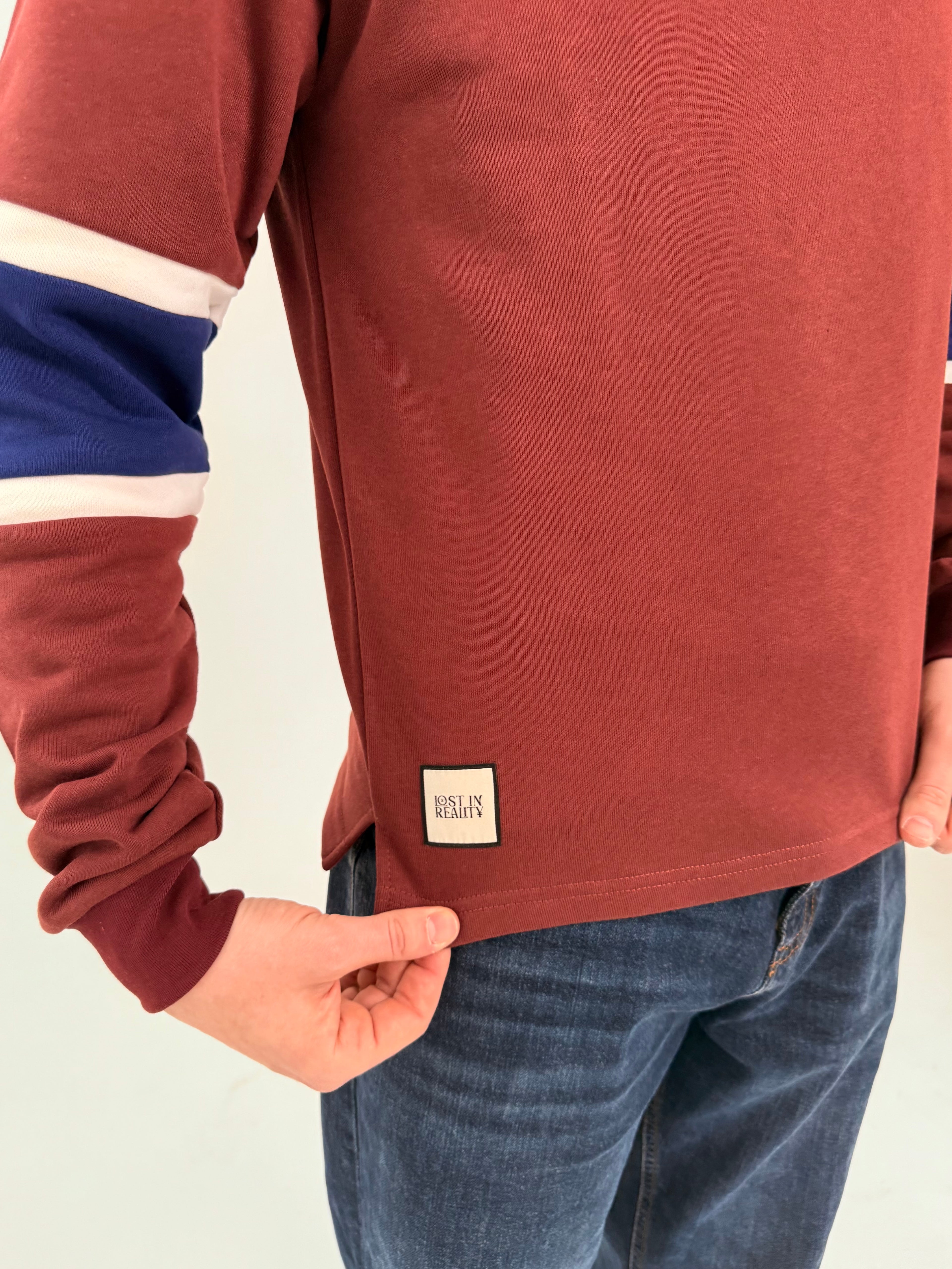 Burgundy spliced polo