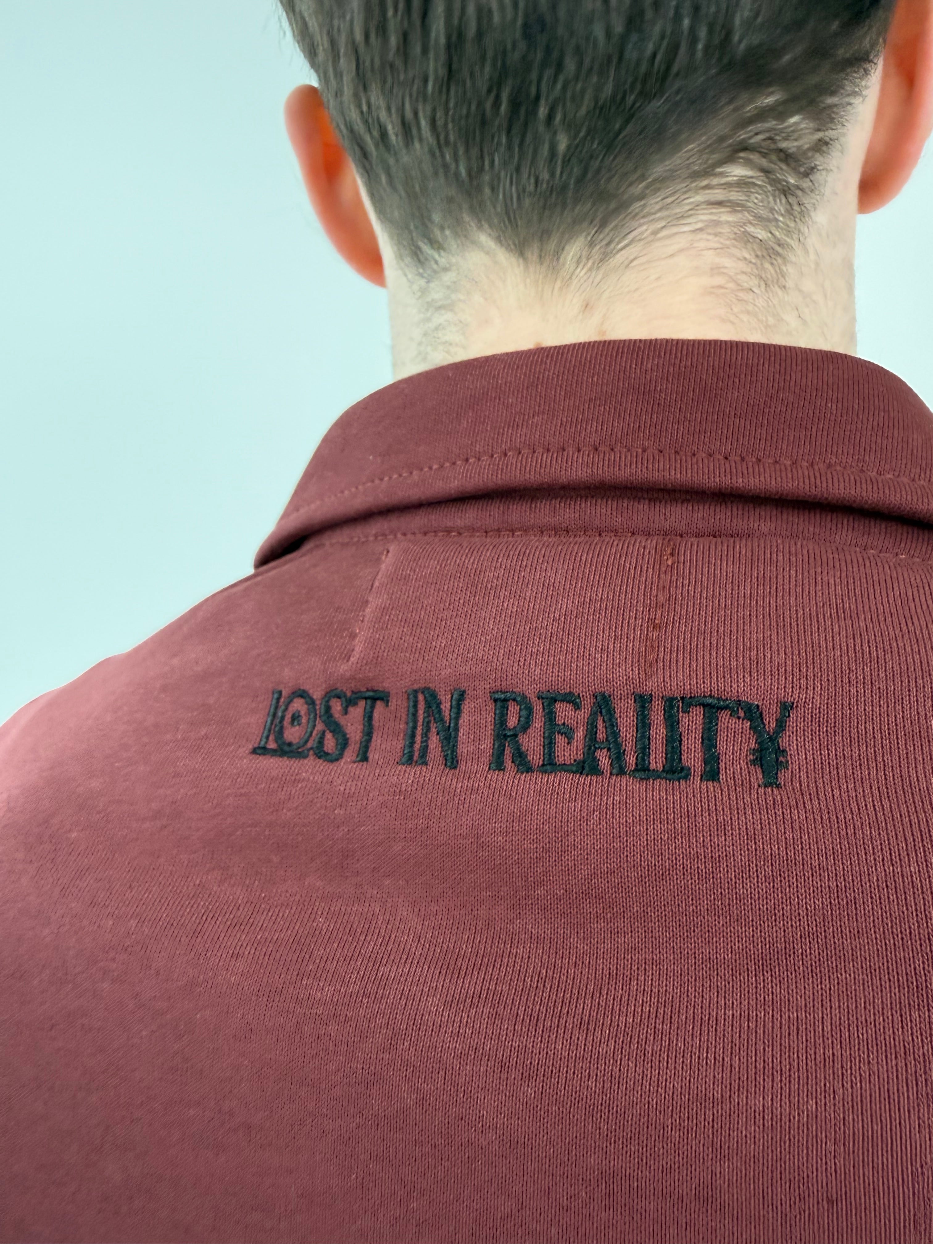 Burgundy spliced polo